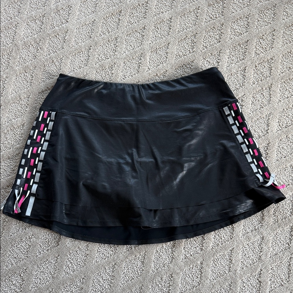 Lucky in Love Tennis/Golf Black and Pink Women's Skirt